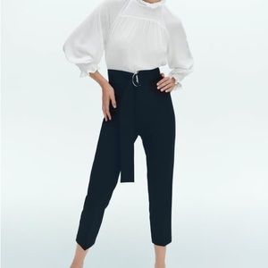Zara Black Pants with Belt Buckle